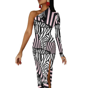 Black And White Zebra Print Maxi Dress