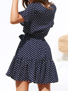 Chiffon Dress Casual Short Sleeve