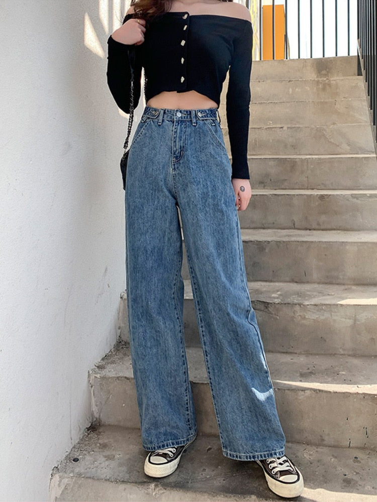 Jeans High Waist Denim Pants