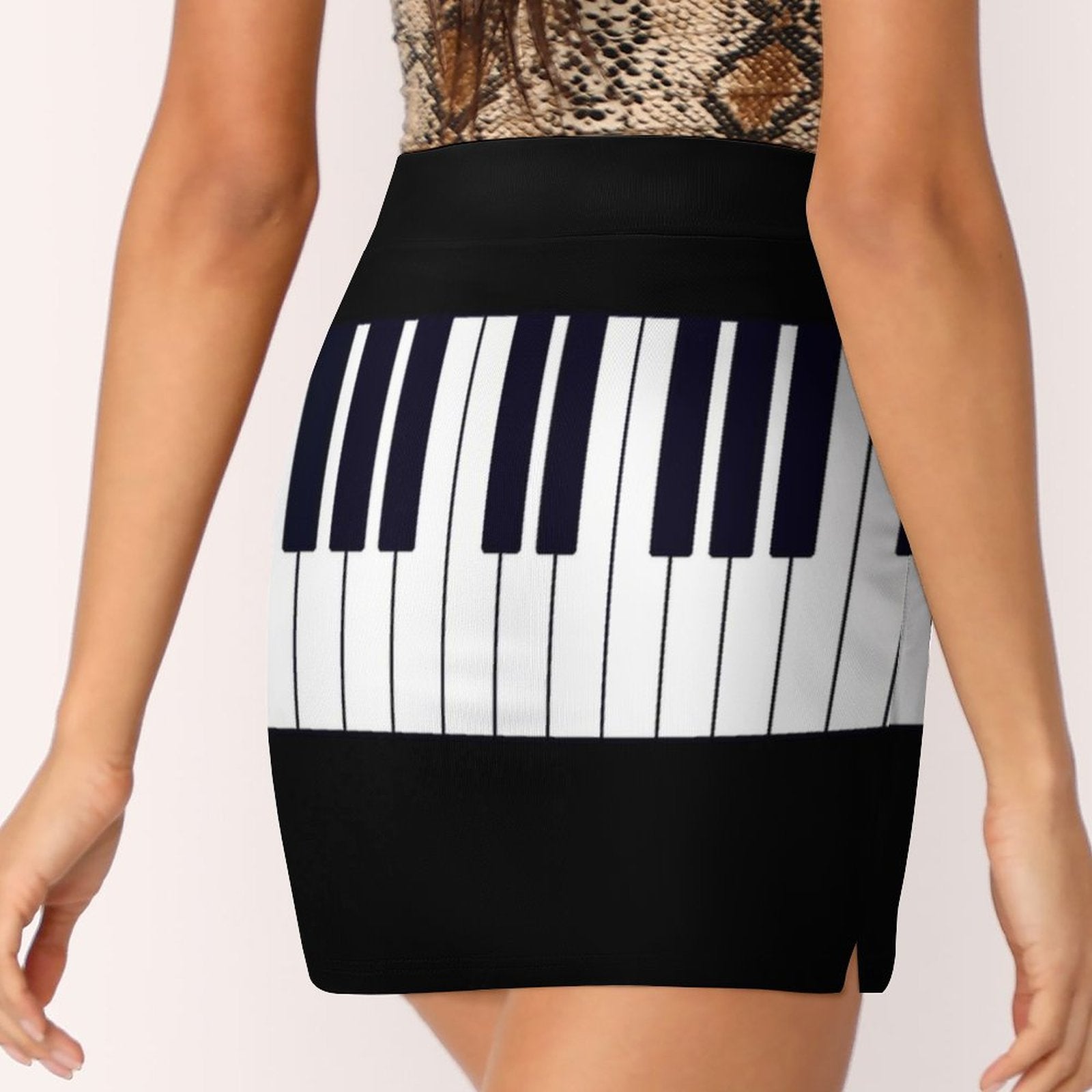 Vintage Piano Keys skirt With Pocket Skirt