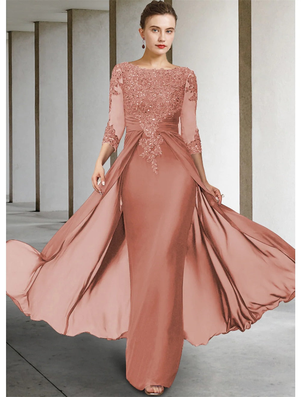 Gorgeous Lace Chiffon Beaded Evening Gowns