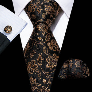 Gold Paisley Men Silk Necktie Fashion