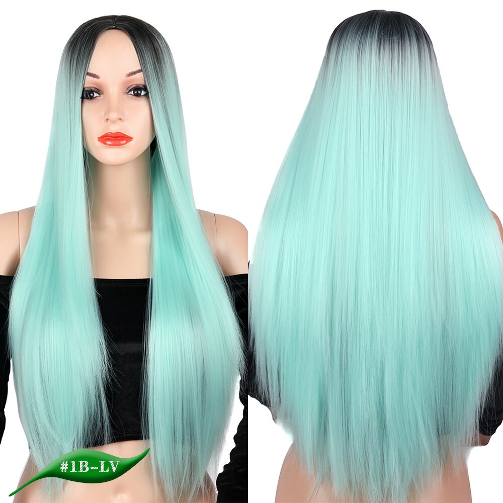 Wig - 24" Bluish Light Blue Wig