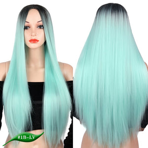 Wig - 24" Bluish Light Blue Wig