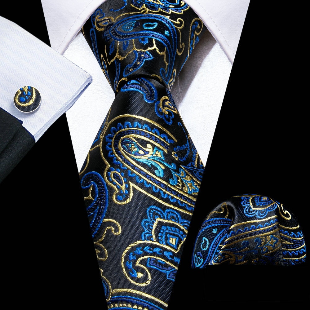 Ties Hanky Cufflinks Silk Set