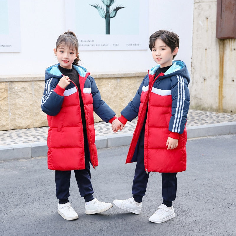 Coat - Red Girls or Boy  Warm Long Puffer Jackets