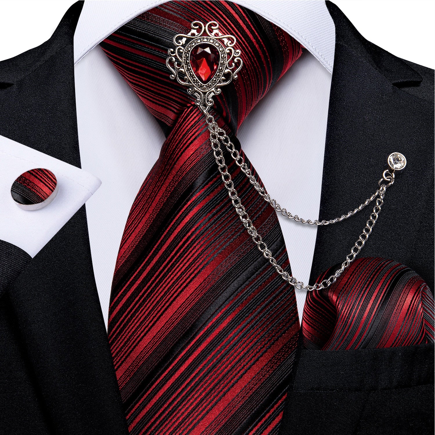 Red Fashion 8cm Men's Silk Tie