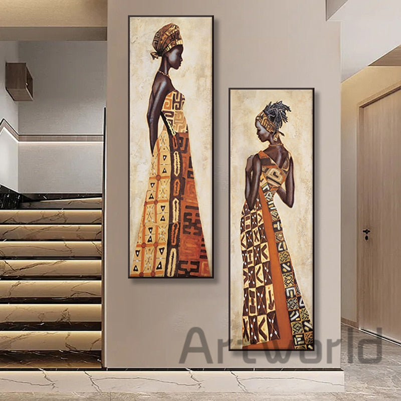 African Tribal Black Women Canvas