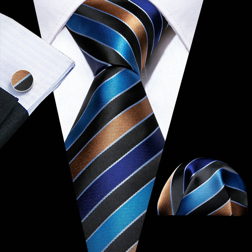 Ties Hanky Cufflinks Silk Set