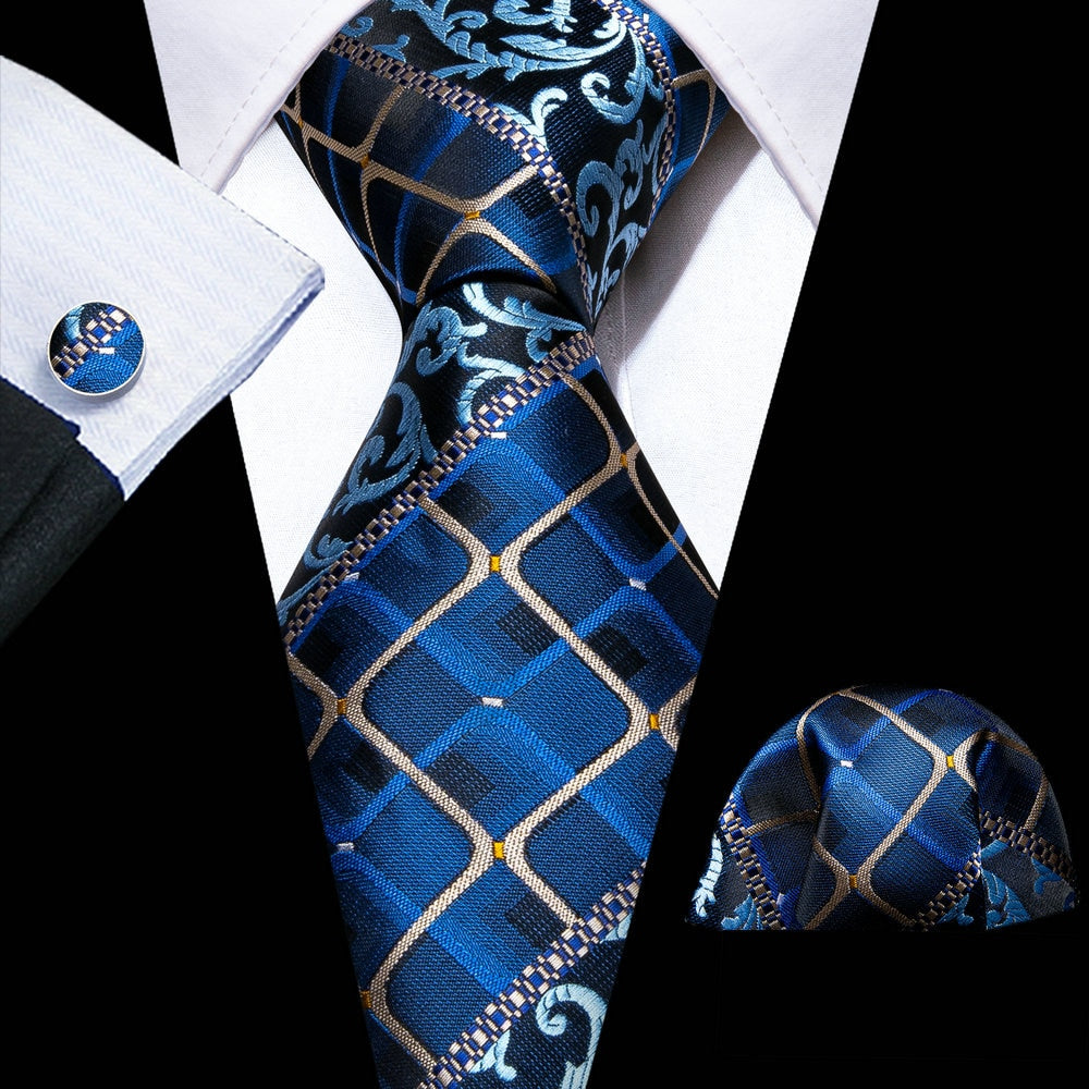 Ties Hanky Cufflinks Silk Set