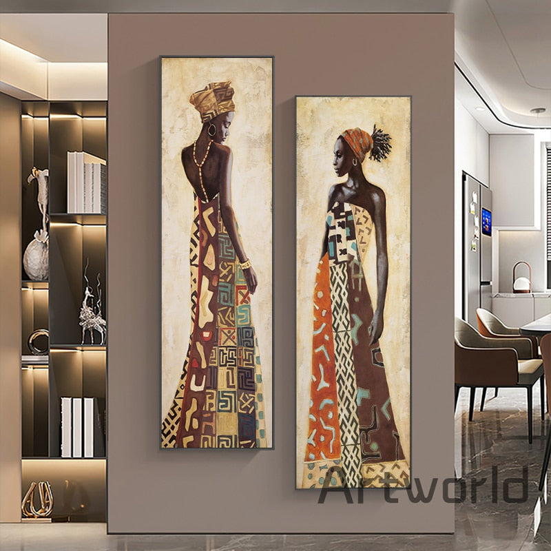 African Tribal Black Women Canvas