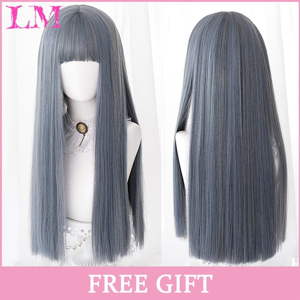 Wig - 24" Bluish Light Blue Wig