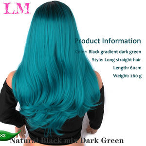 Wig - 24" Bluish Light Blue Wig