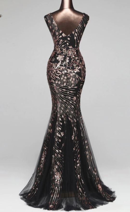 Double-V Mermaid  Evening Dress