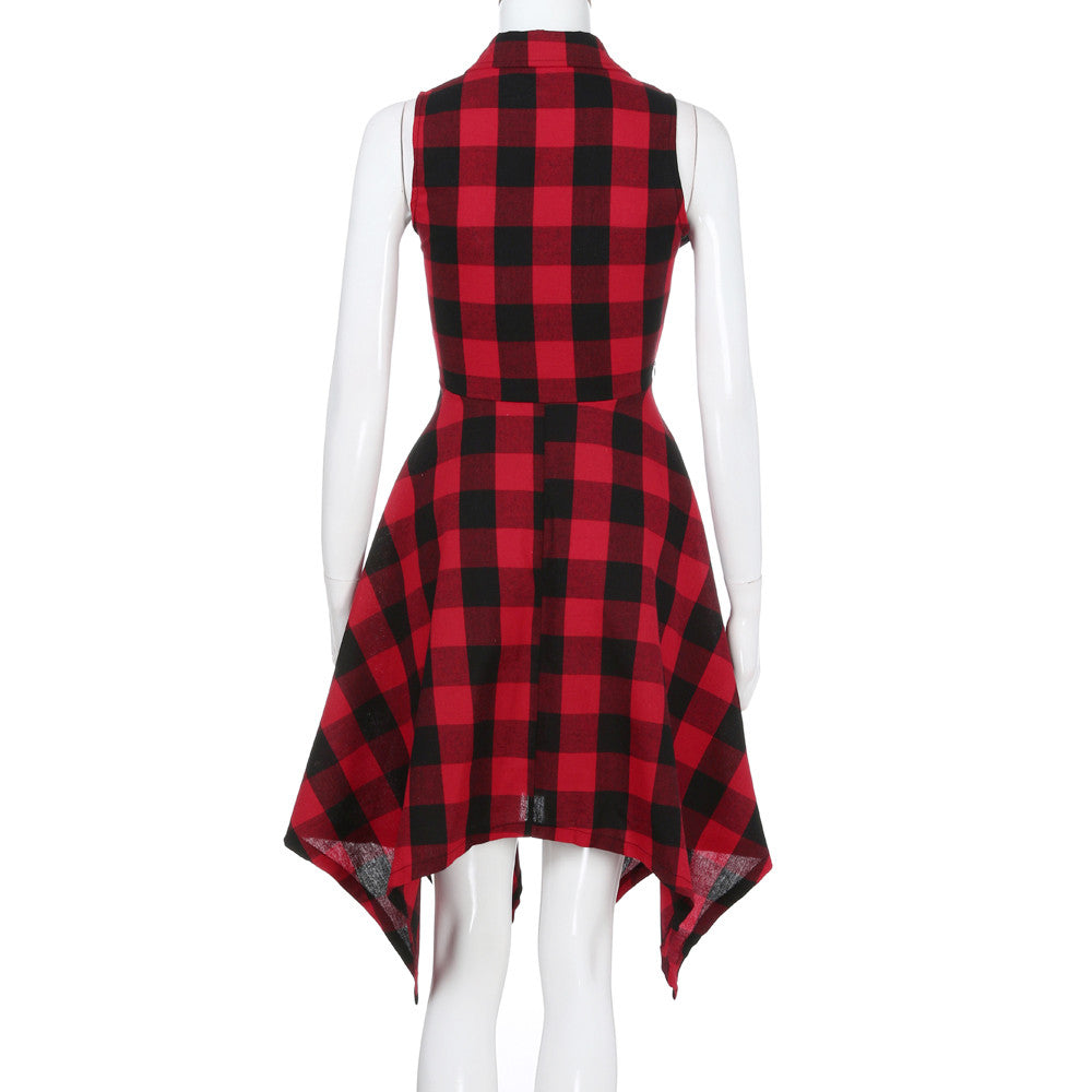 Plaid Sleeveless Dress