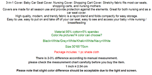 3 in 1 Baby Car Cover Seat  and Nursing Cover