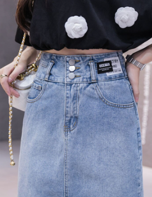 Denim Knee-Length Skirt