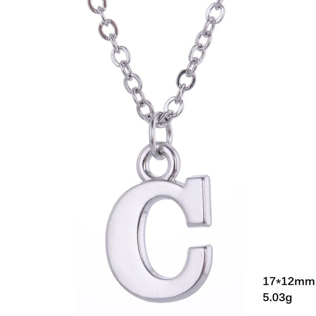 Necklace - Alphabet Letter Pendant Necklace