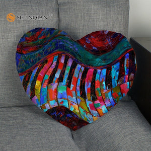 Pillow - Music art Heart Shape Pillow