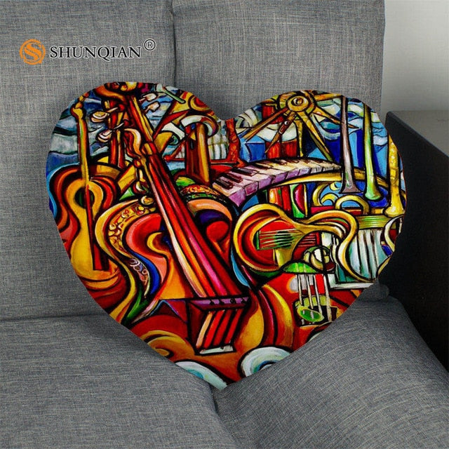 Pillow - Music art Heart Shape Pillow