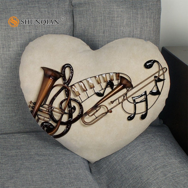 Pillow - Music art Heart Shape Pillow