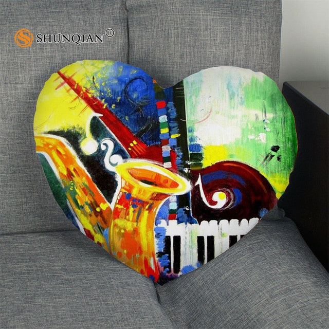 Pillow - Music art Heart Shape Pillow