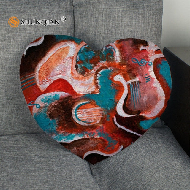 Pillow - Music art Heart Shape Pillow