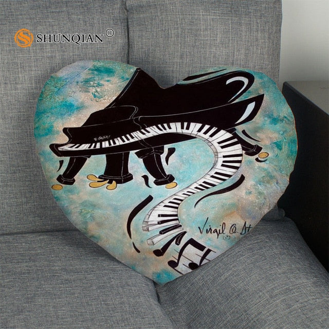 Pillow - Music art Heart Shape Pillow