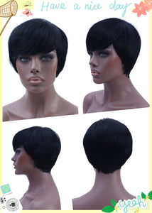 Wig - Short Straight Hair Black Wig