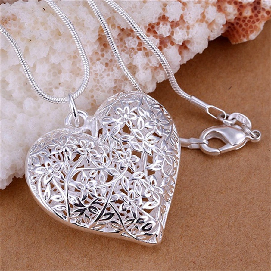 Necklace - Silver Color Jewelry Elegant Charms