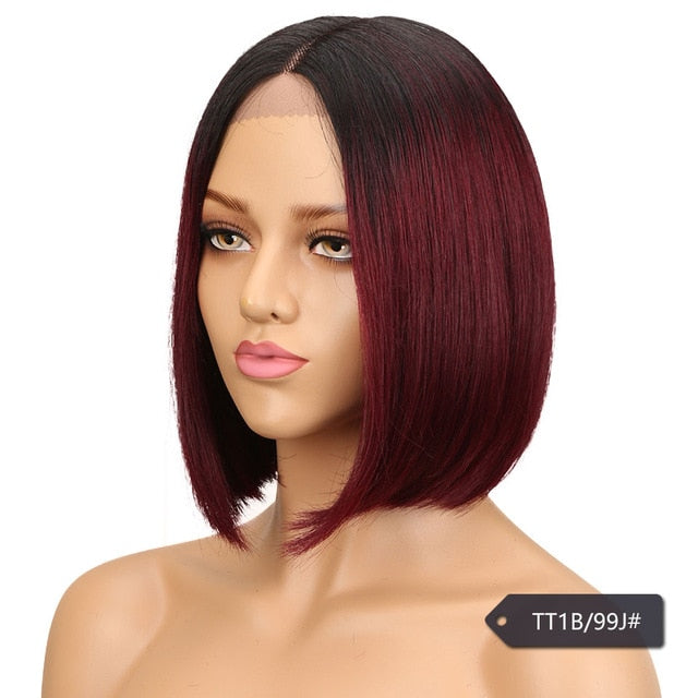 Wig - Sleek Human Hair Lace Wigs