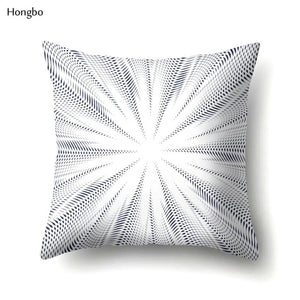 Pillow - Geometry Pillow Case Abstract Black White Striped