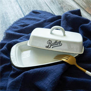 Retro Nostalgic Enamel Butter Dish