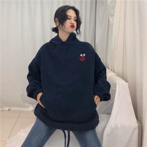 Women Spring Embroidered Cartoon Sweatshirts