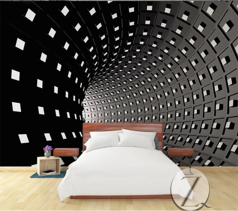 Wallpaper - 3D large murals black and white