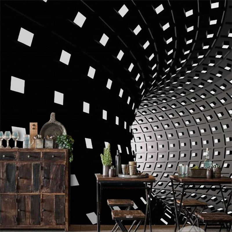 Wallpaper - 3D large murals black and white