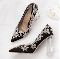 Shoes - Bride Clear Heels Crystal Pumps