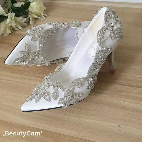 Shoes - Bride Clear Heels Crystal Pumps