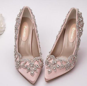 Shoes - Bride Clear Heels Crystal Pumps