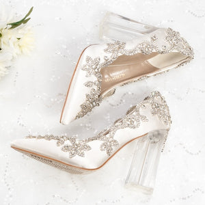 Shoes - Bride Clear Heels Crystal Pumps