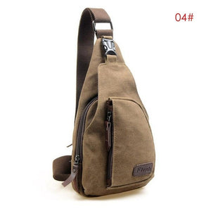 Men Vintage Canvas Leather Satchel