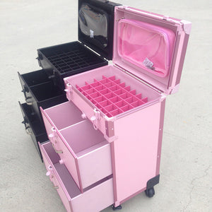 Luggage - Cute pink Trolley Cosmetic Case