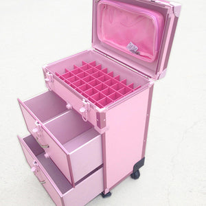 Luggage - Cute pink Trolley Cosmetic Case