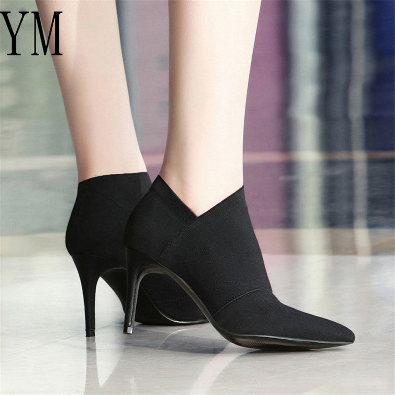 Grey Fashion High Heel Boots