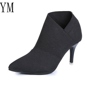 Grey Fashion High Heel Boots