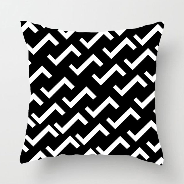 Pillow - Brief Black White Geometric Pillowcase