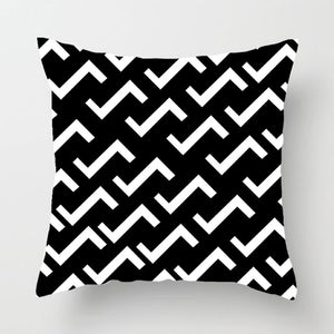 Pillow - Brief Black White Geometric Pillowcase