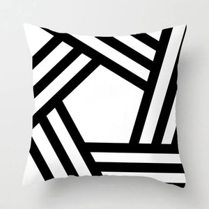 Pillow - Brief Black White Geometric Pillowcase