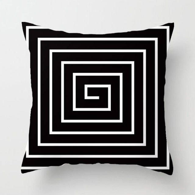 Pillow - Brief Black White Geometric Pillowcase