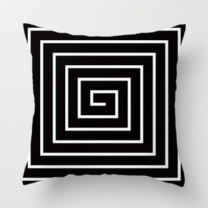 Pillow - Brief Black White Geometric Pillowcase